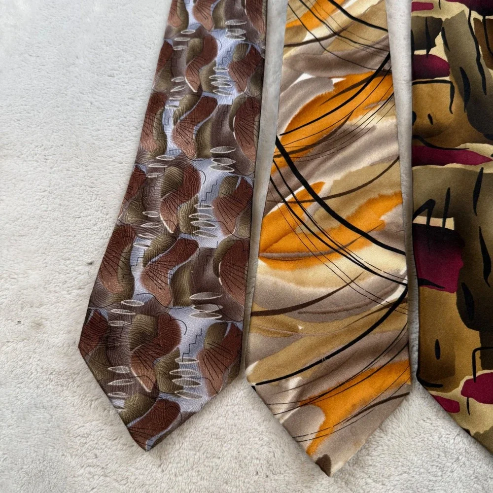 J Garcia Collection Lot of 4 Mens Ties Abstract‎ Pattern Silk Blend